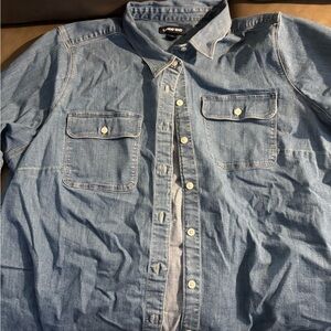 Lands' End Light Blue Casual Button Down Shirt